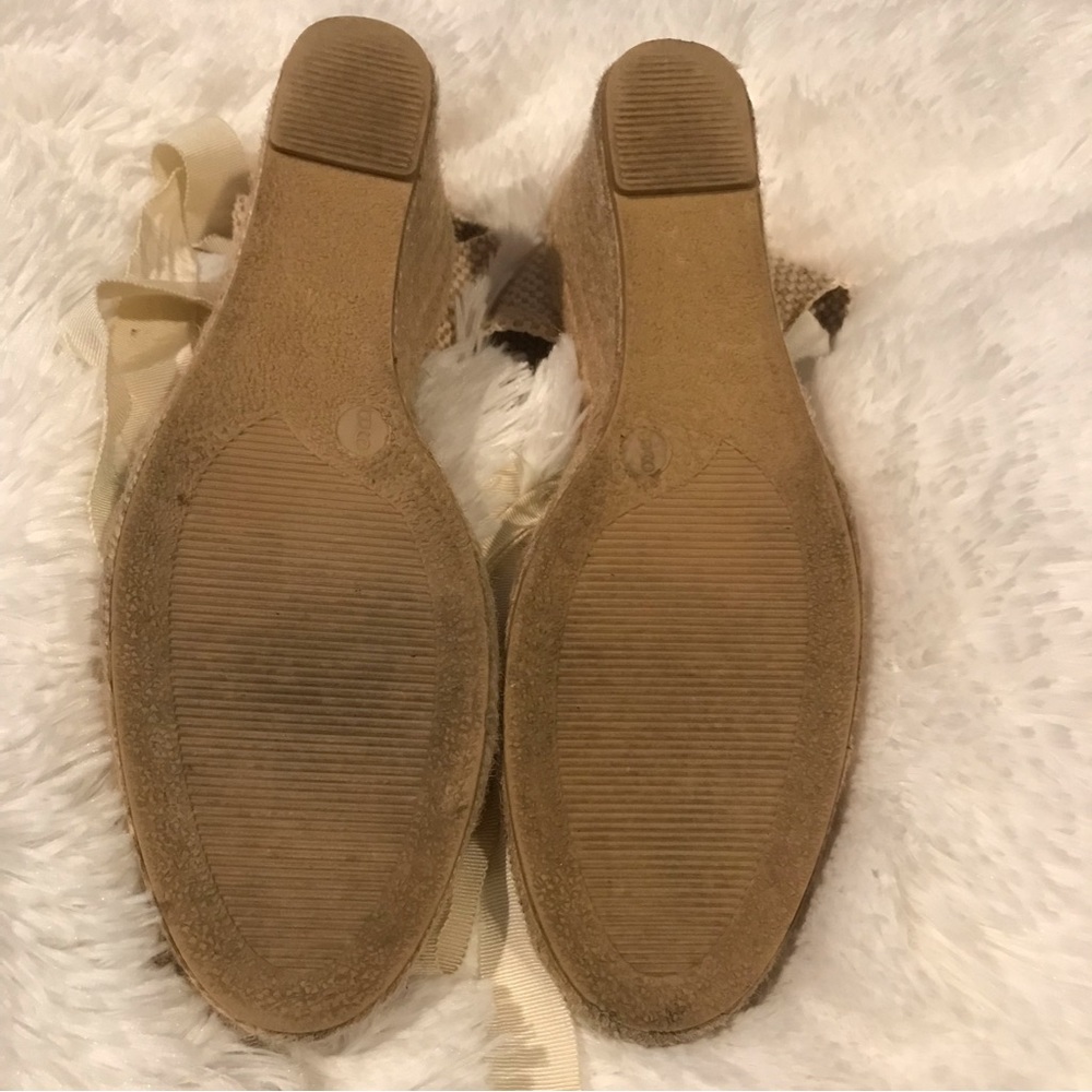 Coach Logo "Mindy"  Espadrille Wedges with Ankle Ties Size 9 - Picture 13 of 13